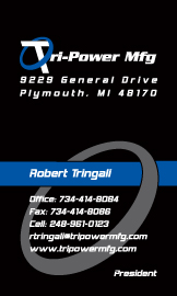 Tri-Power Mfg business card