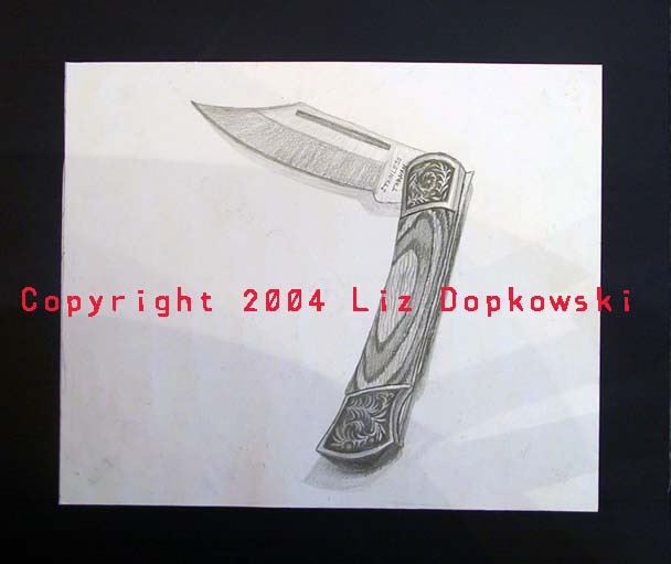 Knife study in pencil